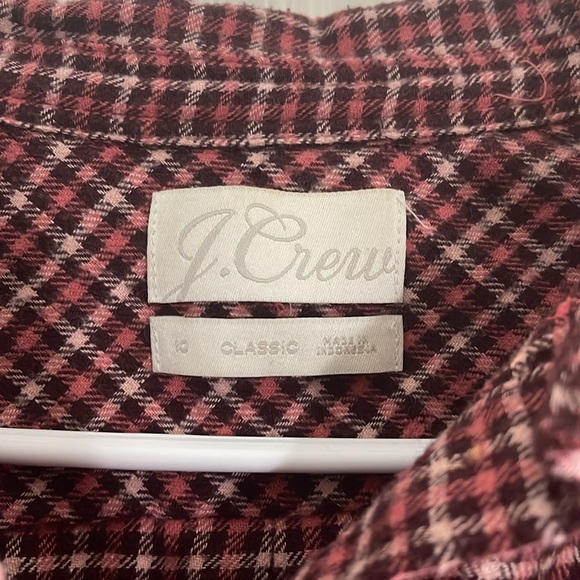 VTG J Crew women's plaid 1 pocket button down shirt, size 10 - Picture 3 of 9